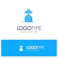 Machine, Scale, Weighing, Weight Blue Logo vector