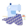 Machine for sewing clothes and embroidery. Vector illustration