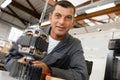 machine technician smiling at camera Royalty Free Stock Photo