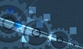 Machine technology gears. retro gearwheel mechanism bacground Royalty Free Stock Photo