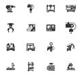 Machine tool icons set Royalty Free Stock Photo