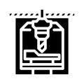 machine tooling mechanical engineer glyph icon vector illustration
