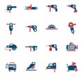 Machine tools icon set