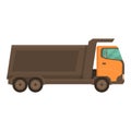 Machine truck icon cartoon vector. Tipper unload