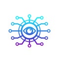 Machine vision, computer visual recognition icon