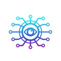 Machine vision, computer visual recognition icon