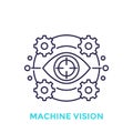 Machine vision icon, visual recognition line