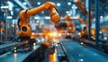 Machine Vision System In A Factory Utilizing Robotics Royalty Free Stock Photo