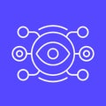 Machine vision or visual recognition line icon