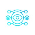 Machine vision and visual recognition line icon