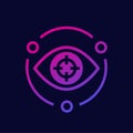 Machine vision or visual recognition vector icon