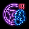 machine warning neon glow icon illustration