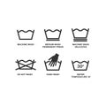 Machine washing symbols guide. Vector isons set Royalty Free Stock Photo