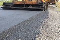 Machine working of asphalt road construction Royalty Free Stock Photo