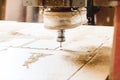 Machine working cnc, woodworking tool, computer numerical control. Royalty Free Stock Photo