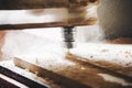 Machine working cnc, woodworking tool, computer numerical control. Royalty Free Stock Photo