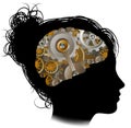 Machine Workings Gears Cogs Brain Woman