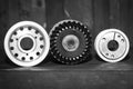 Machinery concept. Set of various gears Royalty Free Stock Photo