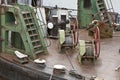 Machinery on deck of the ship