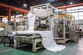 machinery extruding biodegradable plastic sheets Royalty Free Stock Photo