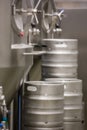 Machinery and kegs at distillery Royalty Free Stock Photo