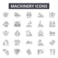 Machinery line icons, signs, vector set, outline illustration concept