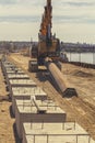 Machinery on revetment construction site 5