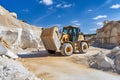 Machinery vehicle quarry bulldozer yellow heavy industrial equipment machine construction loader Royalty Free Stock Photo