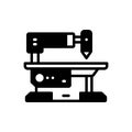 Black solid icon for Machines, sewing and dressmaking Royalty Free Stock Photo