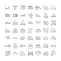 Machines linear icons, signs, symbols vector line illustration set Royalty Free Stock Photo