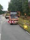 Machines working on the road Royalty Free Stock Photo