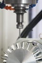 Machining precision part by CNC machining center,