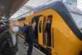 Machinist At An Intercity Train At The Central Station At Utrecht The Netherlands 25-9-2020