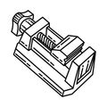 Machinist vise Icon. Doodle Hand Drawn or Outline Icon Style