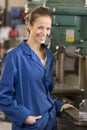 Machinist working on machine Royalty Free Stock Photo