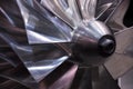 Machnine turbine rotor blades closeup