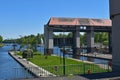 Historic lock on the waterway `Teltowkanal` near Berlin