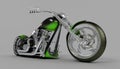 Macho custom bike green motorcycle