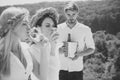 Macho or man with champagne bucket Royalty Free Stock Photo