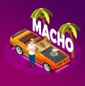 Macho Man Luxury Car isometric Image