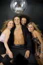 Macho with three womans Royalty Free Stock Photo