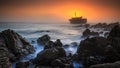 Machu Maru shipwreck Sunset Royalty Free Stock Photo