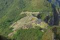 Machu Picchu Ancient Inca Citadel View from Huayna Picchu Mountain, Shaped Like Condor Incan Sacred Bird, Cusco, Peru