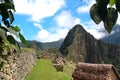 Machu Picchu, ancient Inca city, one of the most precious treasures of Peru. Means old mountain, a tourist destination considered Royalty Free Stock Photo