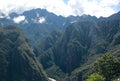 Machu Picchu, ancient Inca city, one of the most precious treasures of Peru. Means old mountain, a tourist destination considered Royalty Free Stock Photo