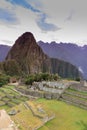 Machu Picchu, Cusco, Peru in the morning mist, found on the steep slopes of the Andes Mountains Royalty Free Stock Photo