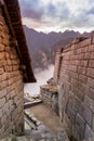 Machu Picchu, Cusco, Peru in the morning mist, found on the steep slopes of the Andes Mountains Royalty Free Stock Photo