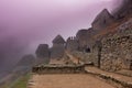 Machu Picchu, Cusco, Peru in the morning mist, found on the steep slopes of the Andes Mountains Royalty Free Stock Photo