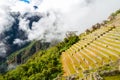 MACHU PICCHU, CUSCO REGION, PERU- JUNE 4, 2013: Details of the residential area of the 15th-century Inca citadel Machu Picchu Royalty Free Stock Photo