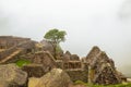 MACHU PICCHU, CUSCO REGION, PERU- JUNE 4, 2013: Details of the residential area of the 15th-century Inca citadel Machu Picchu Royalty Free Stock Photo